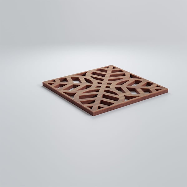 Ekena Millwork Extra Small Garland Decorative Fretwork Wood Wall Panels, Walnut, 7 3/8"W x 7 3/8"H x 3/8"T - WALW08X08X0375GRDWA