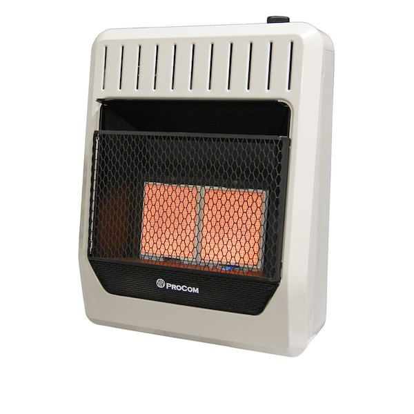 Procom Dual Fuel Ventless Infrared Plaque Heater - 20,000 Btu, T-Stat - MG2TIR
