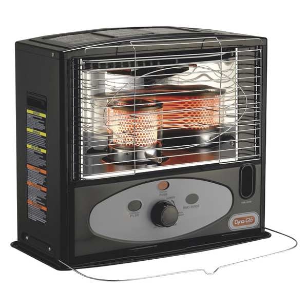 Dyna-Glo Portable Kerosene Radiant Floor Heater, 10,000 BtuH, Kerosene, 500 sq ft Heat Area 0.7 gal - RMC-55R7B