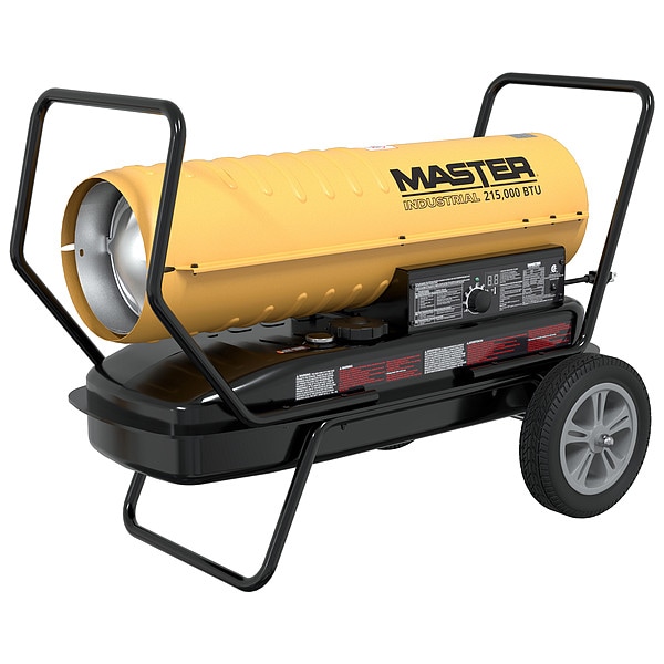 Master Portable Oil and Kerosene Torpedo Heater, Diesel, Kerosene, 670 cfm, 5,375 sq ft Heat Area 13 gal - 215TMHD-KFA