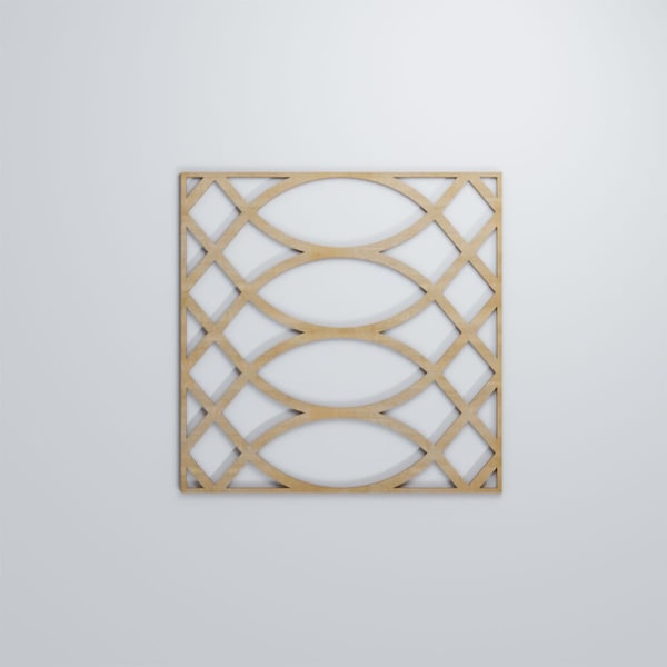 Ekena Millwork Large Montrose Decorative Fretwork Wood Wall Panels, Hickory, 23 3/8"W x 23 3/8"H x 3/8"T - WALW24X24X0375MNTHI
