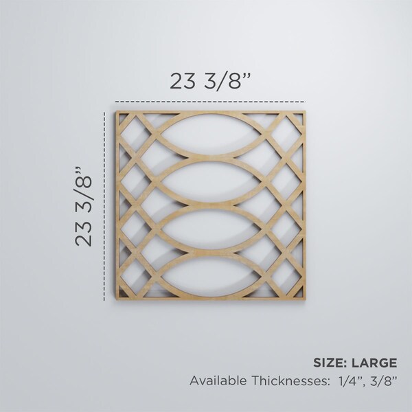 Ekena Millwork Large Montrose Decorative Fretwork Wood Wall Panels, Hickory, 23 3/8"W x 23 3/8"H x 3/8"T - WALW24X24X0375MNTHI