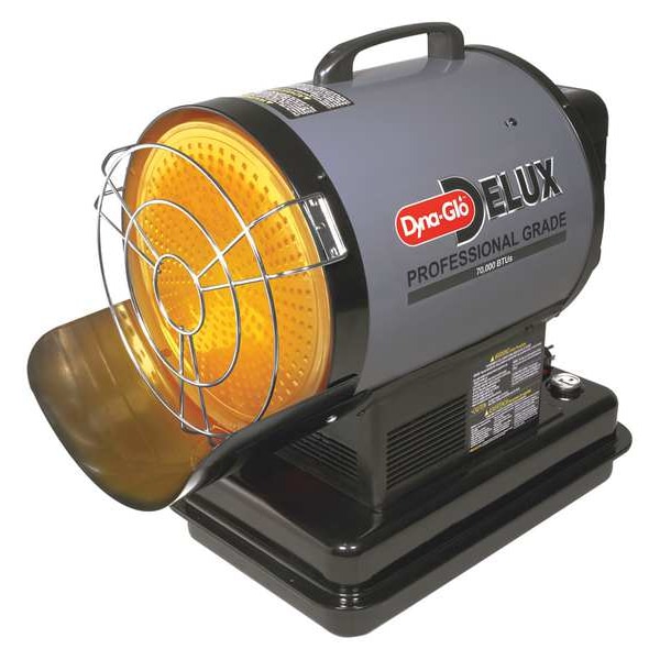 Dyna-Glo Portable Oil and Kerosene Torpedo Heater, 70,000 BtuH, #1 Diesel, #1 Fuel Oil, K-1 Kerosene, 4 gal - SF70DGD