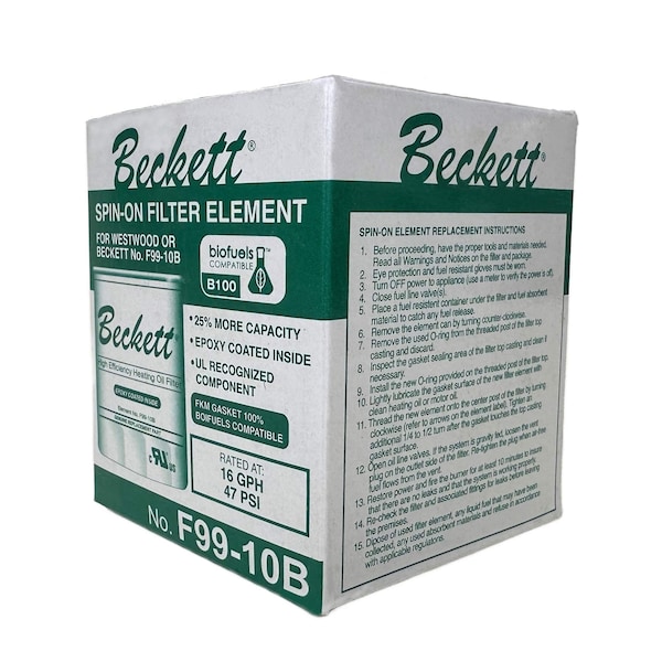 Beckett Replacement Biofuel Compatible Filter for F99-2 Fuel Oil Filtration System - F99-10B