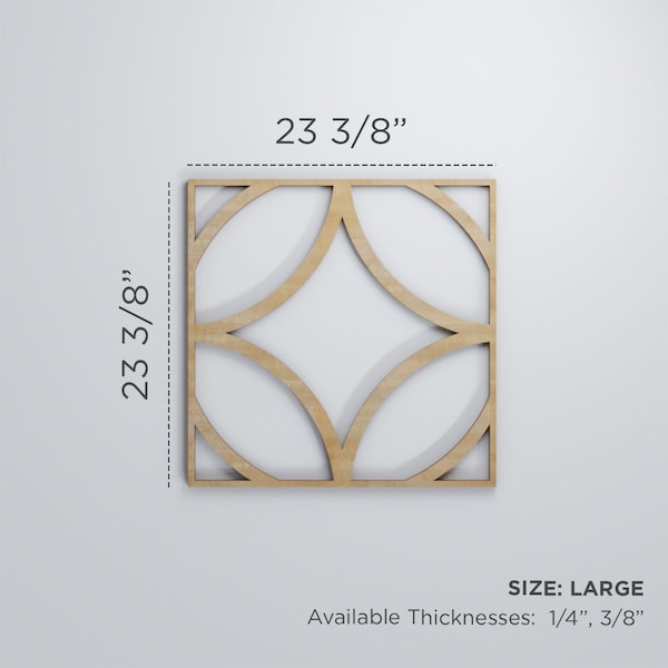 Ekena Millwork Large Crosby Decorative Fretwork Wood Wall Panels, Birch, 23 3/8"W x 23 3/8"H x 3/8"T - WALW24X24X0375CROBI