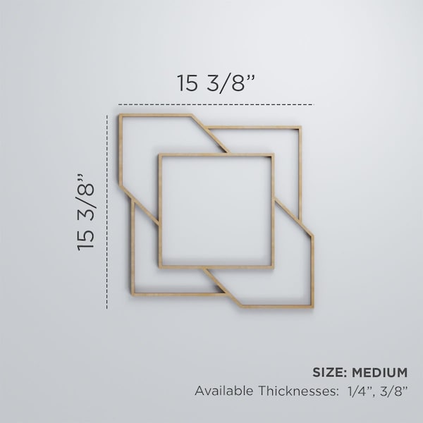 Ekena Millwork Medium Monument Decorative Fretwork Wood Wall Panels, Cherry, 15 3/8"W x 15 3/8"H x 3/8"T - WALW16X16X0375MMTCH