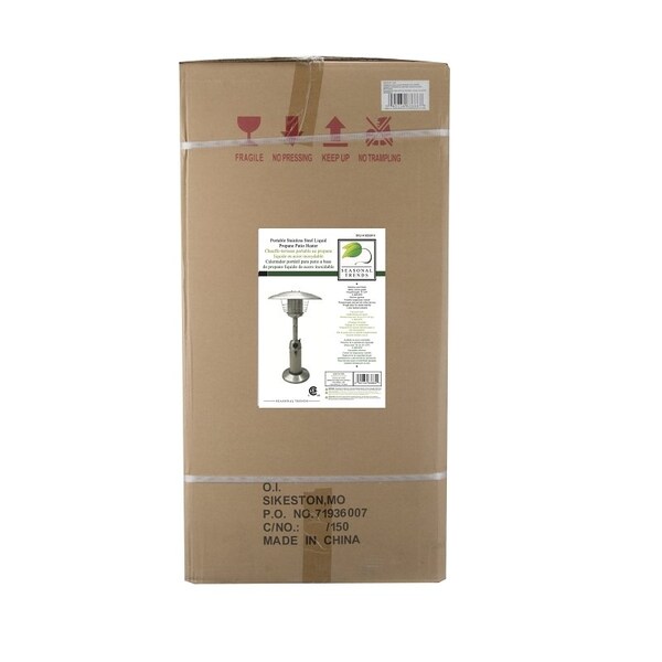 Seasonal Trends Seasonal Trends HPS-C-SS Portable Stainless Steel Liquid Propane Patio Heater, 11,000 Btu - HPS-C-SS