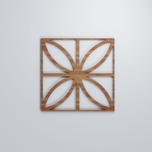 Ekena Millwork Medium Swansea Decorative Fretwork Wood Wall Panels, Walnut, 15 3/8"W x 15 3/8"H x 3/8"T - WALW16X16X0375SWNWA