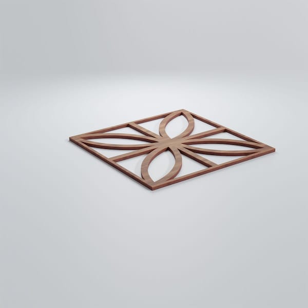 Ekena Millwork Medium Swansea Decorative Fretwork Wood Wall Panels, Walnut, 15 3/8"W x 15 3/8"H x 3/8"T - WALW16X16X0375SWNWA