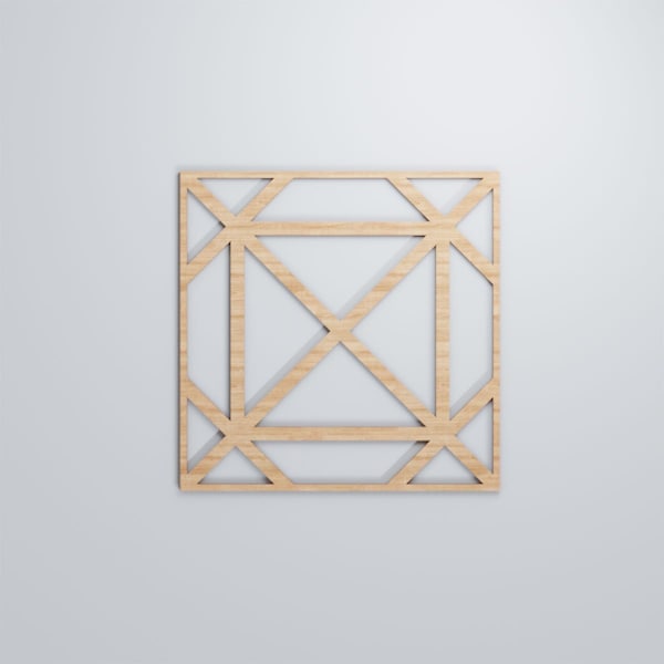 Ekena Millwork Large Buxton Decorative Fretwork Wood Wall Panels, Alder, 23 3/8"W x 23 3/8"H x 3/8"T - WALW24X24X0375BUXAL