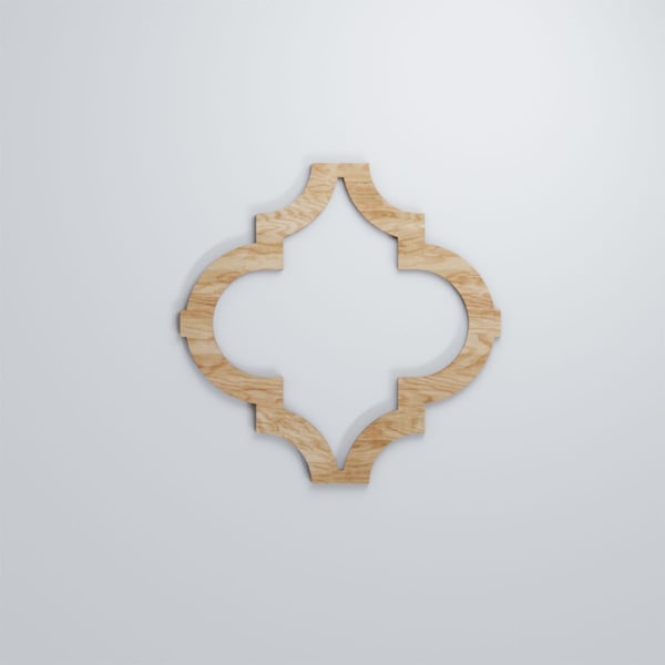 Ekena Millwork Medium Marrakesh Decorative Fretwork Wood Wall Panels, Red Oak, 15 3/8"W x 15 3/8"H x 3/8"T - WALW16X16X0375MRKRO