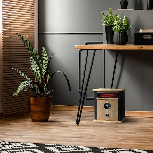 Heat Storm Infrared Space Heater, Floor Style, Cabinet Design, 1500 Watts, Digital Thermostat, 120 Volt, Black - HS-1500-ILODB