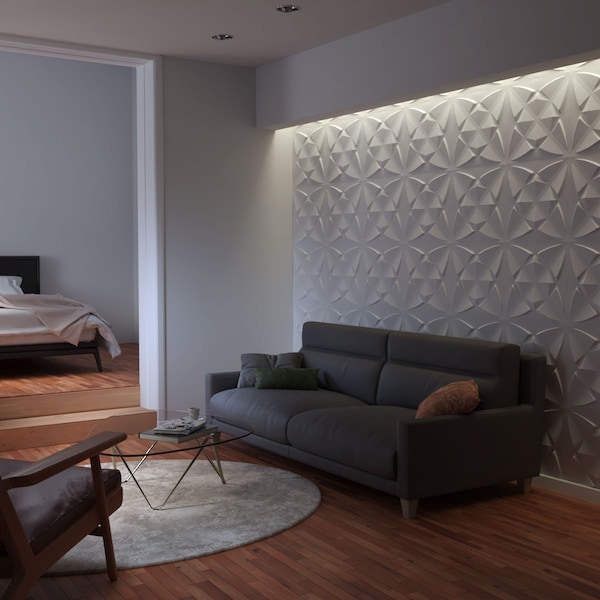 Ekena Millwork Blossom EnduraWall Decorative 3D Wall Panel, White, 19 5/8"W x 19 5/8"H - WP20X20BMWH