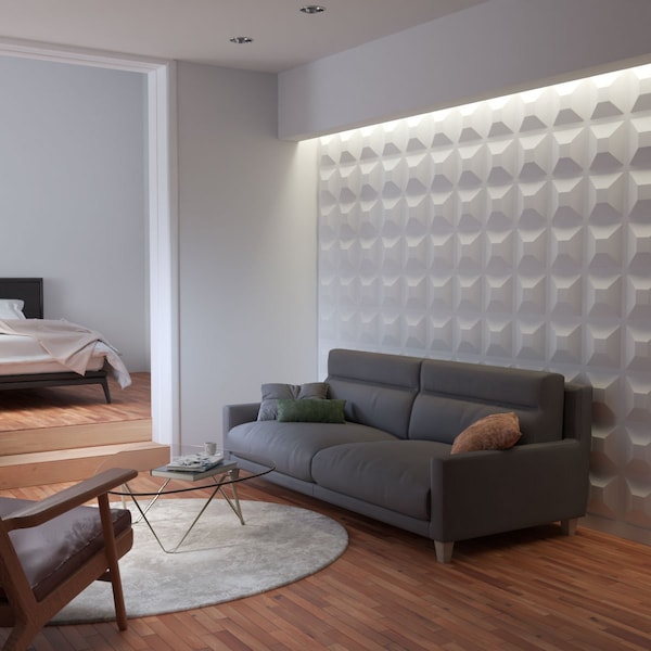 Ekena Millwork 11 7/8in. W x 11 7/8in. H Diane EnduraWall Decorative 3D Wall Panel Covers Total 19.59 Sq. Ft., 20PK - WP12X12DIWH-CASE-20