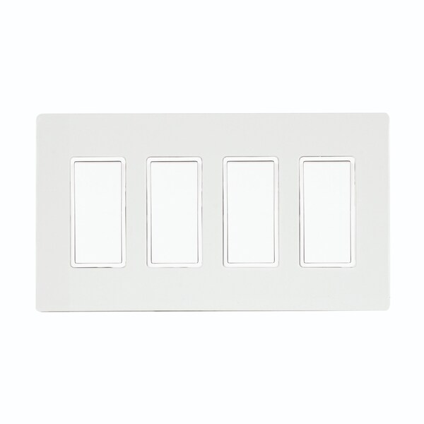 Eurofase On/Off Switch With White Screwless Plate And Box, 4 Switches - EFSSPW4