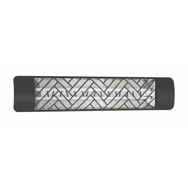 Eurofase SS 39in Dual Element 5000W 208V Heater, Black, Chevron Decor Plate - EF50208B1