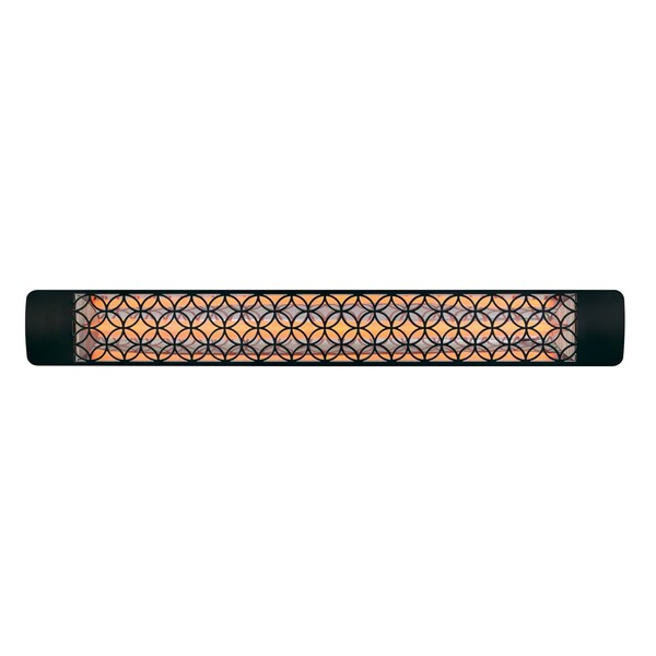 Eurofase 304 SS 61in Single Element 3000W 480V Heater, Black, Clover Decor Plate - EF30480B2