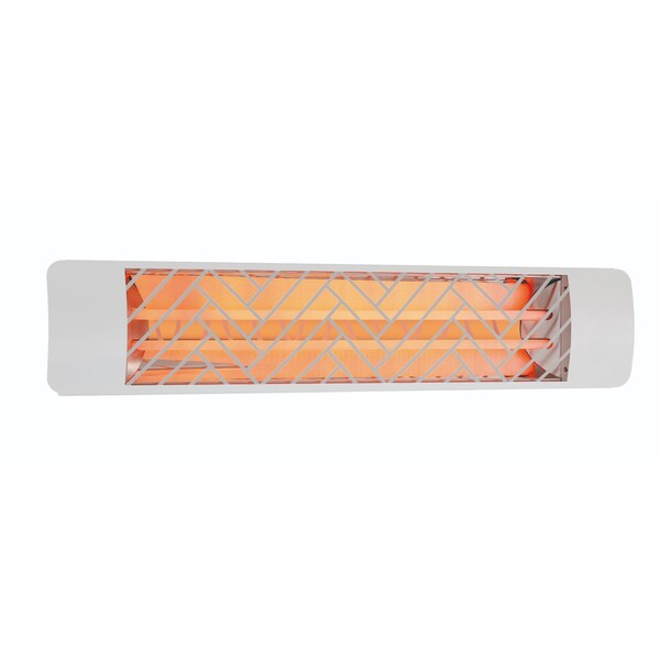 Eurofase SS 39in Dual Element 5000W 480V Heater, White, Chevron Decor Plate - EF50480W1