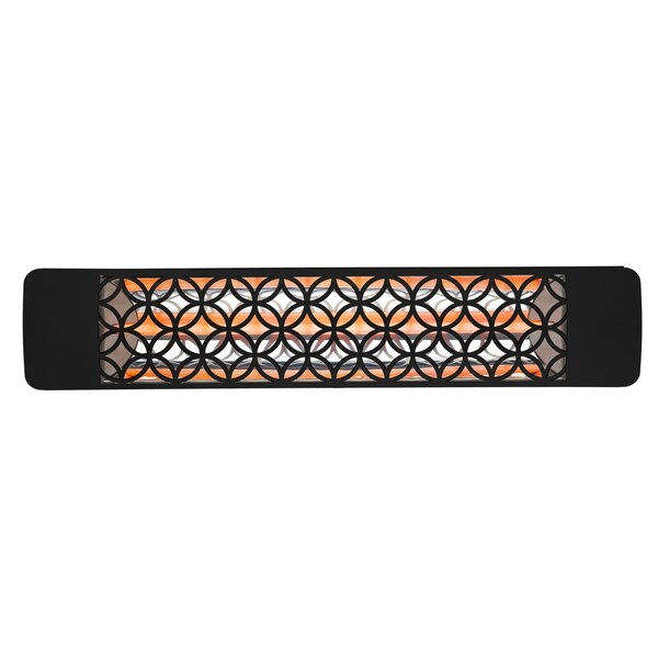 Eurofase 304 SS 39in Single Element 2500W 480V Heater, Black, Clover Decor Plate - EF25480B2
