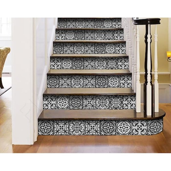 Homeroots 8 x 8 in. Gray & White Multi Peel & Stick Removable Tiles - 399889