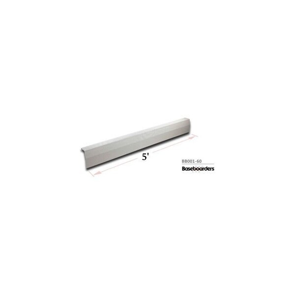 Buss General Partner Co Ltd Baseboarders Premium Series 5 ft Steel Easy Slip-on Baseboard Heater Cover, White - BB001-60-WHT