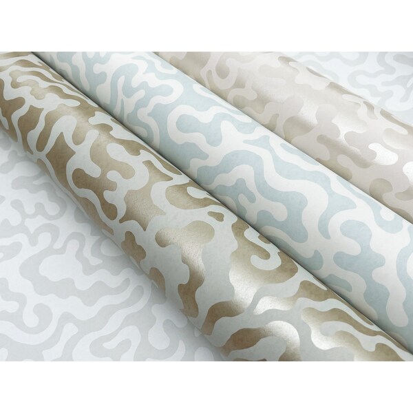 York Wallcoverings Nebulous Cloud Grey and Gold Wallpaper - AG2023