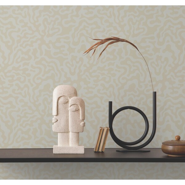 York Wallcoverings Nebulous Cloud Grey and Gold Wallpaper - AG2023