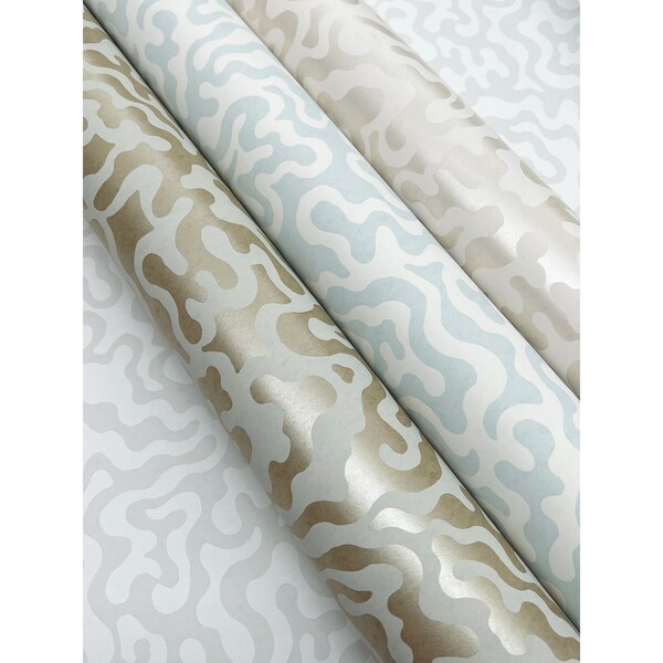 York Wallcoverings Nebulous Cloud Grey and Gold Wallpaper - AG2023