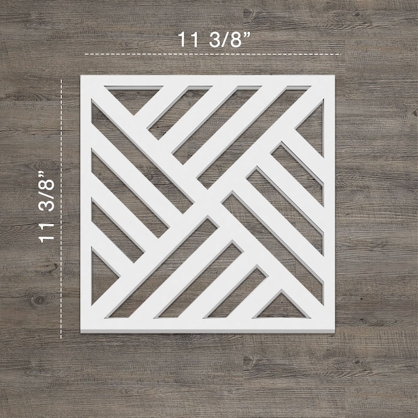 Ekena Millwork Small Allen Decorative Fretwork Wall Panels in Architectural Grade PVC, 11 3/8"W x 11 3/8"H x 3/8"T - WALP12X12ALL