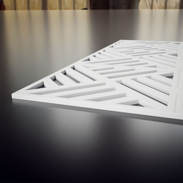 Ekena Millwork Small Allen Decorative Fretwork Wall Panels in Architectural Grade PVC, 11 3/8"W x 11 3/8"H x 3/8"T - WALP12X12ALL