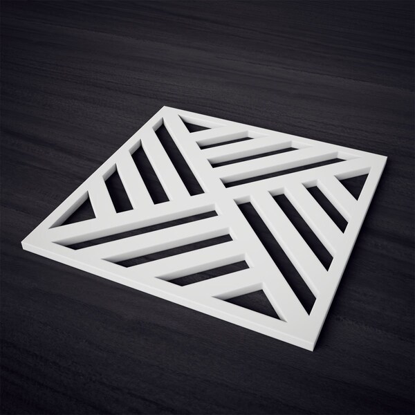 Ekena Millwork Small Allen Decorative Fretwork Wall Panels in Architectural Grade PVC, 11 3/8"W x 11 3/8"H x 3/8"T - WALP12X12ALL