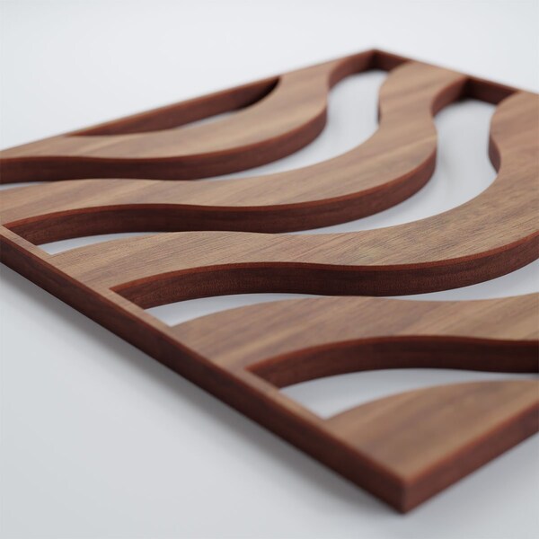 Ekena Millwork Extra Small Parker Decorative Fretwork Wood Wall Panels, Walnut, 7 3/8"W x 7 3/8"H x 3/8"T - WALW08X08X0375PKRWA