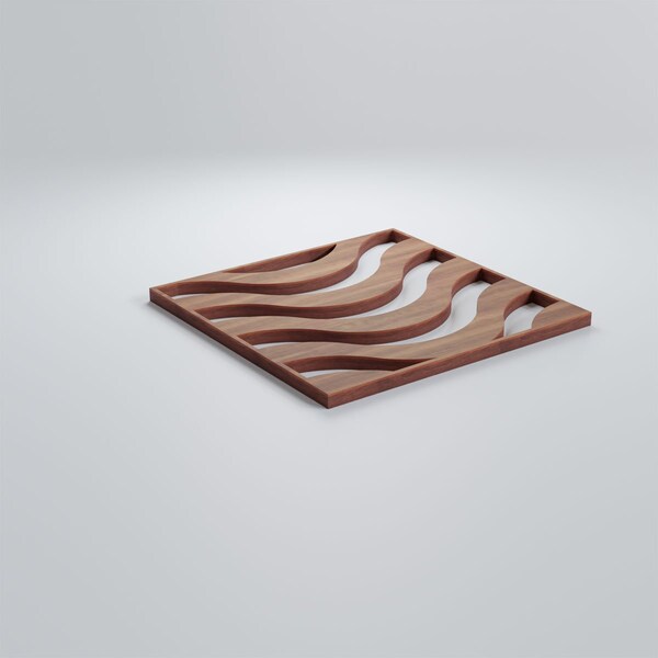 Ekena Millwork Extra Small Parker Decorative Fretwork Wood Wall Panels, Walnut, 7 3/8"W x 7 3/8"H x 3/8"T - WALW08X08X0375PKRWA