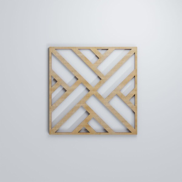 Ekena Millwork Small Killeen Decorative Fretwork Wood Wall Panels, Hickory, 11 3/8"W x 11 3/8"H x 3/8"T - WALW12X12X0375KLNHI