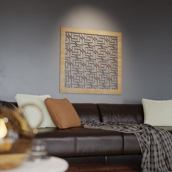 Ekena Millwork Extra Small Loveland Decorative Fretwork Wood Wall Panels, Walnut, 7 3/8"W x 7 3/8"H x 3/8"T - WALW08X08X0375LLDWA
