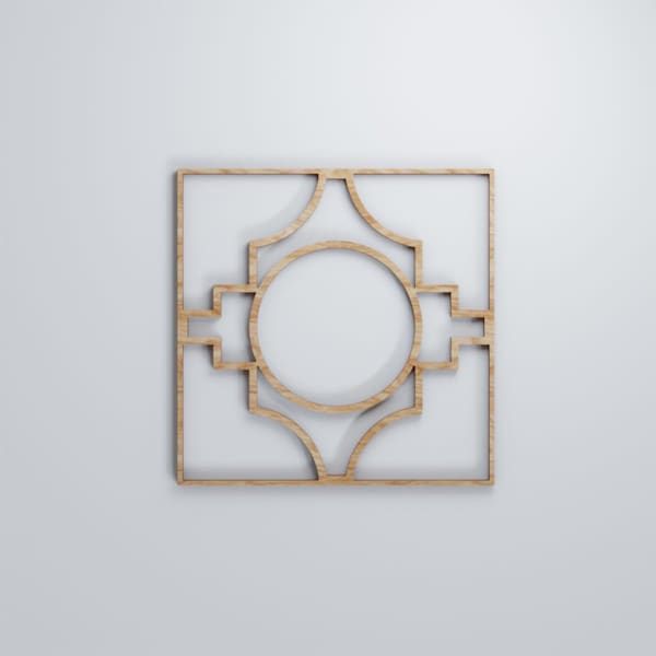 Ekena Millwork Small Gypsum Decorative Fretwork Wood Wall Panels, Red Oak, 11 3/8"W x 11 3/8"H x 3/8"T - WALW12X12X0375GYPRO