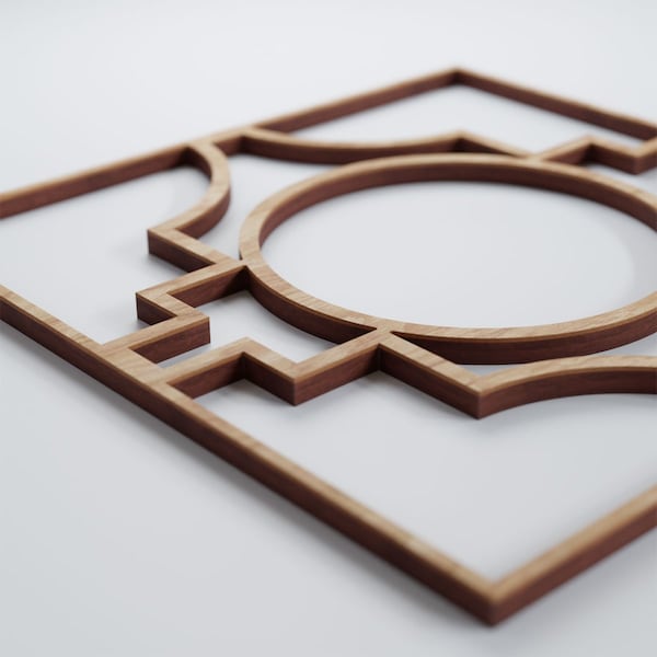 Ekena Millwork Small Gypsum Decorative Fretwork Wood Wall Panels, Red Oak, 11 3/8"W x 11 3/8"H x 3/8"T - WALW12X12X0375GYPRO