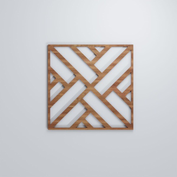 Ekena Millwork Medium Killeen Decorative Fretwork Wood Wall Panels, Walnut, 15 3/8"W x 15 3/8"H x 3/8"T - WALW16X16X0375KLNWA