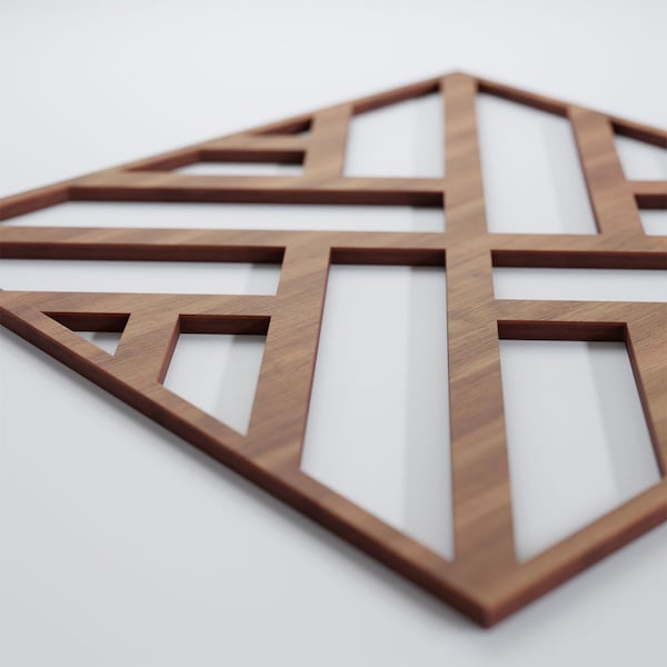 Ekena Millwork Medium Killeen Decorative Fretwork Wood Wall Panels, Walnut, 15 3/8"W x 15 3/8"H x 3/8"T - WALW16X16X0375KLNWA