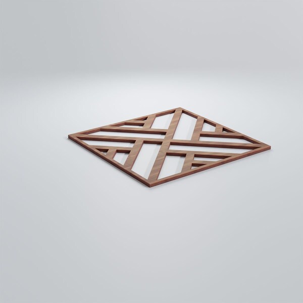 Ekena Millwork Medium Killeen Decorative Fretwork Wood Wall Panels, Walnut, 15 3/8"W x 15 3/8"H x 3/8"T - WALW16X16X0375KLNWA