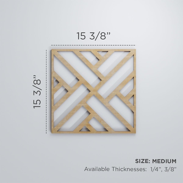 Ekena Millwork Medium Killeen Decorative Fretwork Wood Wall Panels, Walnut, 15 3/8"W x 15 3/8"H x 3/8"T - WALW16X16X0375KLNWA