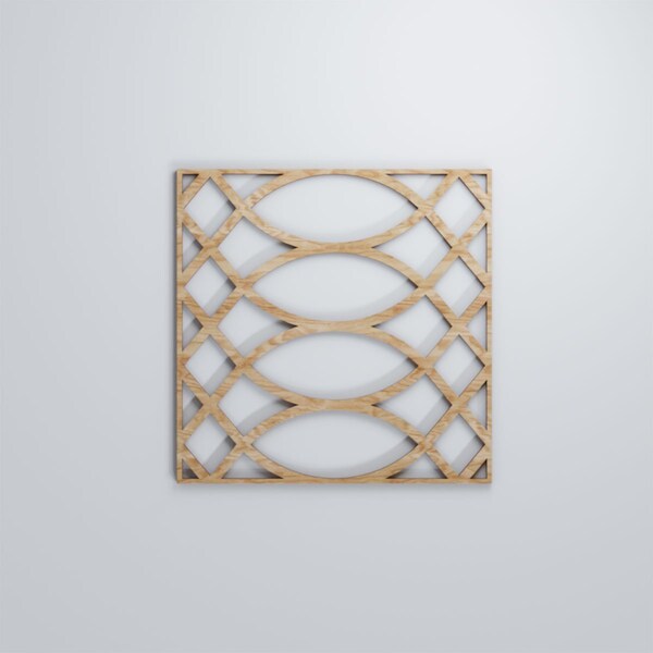 Ekena Millwork Medium Montrose Decorative Fretwork Wood Wall Panels, Red Oak, 15 3/8"W x 15 3/8"H x 3/8"T - WALW16X16X0375MNTRO