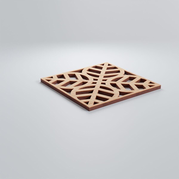 Ekena Millwork Extra Small Garland Decorative Fretwork Wood Wall Panels, Alder, 7 3/8"W x 7 3/8"H x 3/8"T - WALW08X08X0375GRDAL