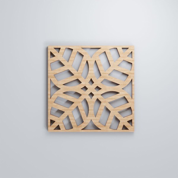 Ekena Millwork Extra Small Garland Decorative Fretwork Wood Wall Panels, Alder, 7 3/8"W x 7 3/8"H x 3/8"T - WALW08X08X0375GRDAL