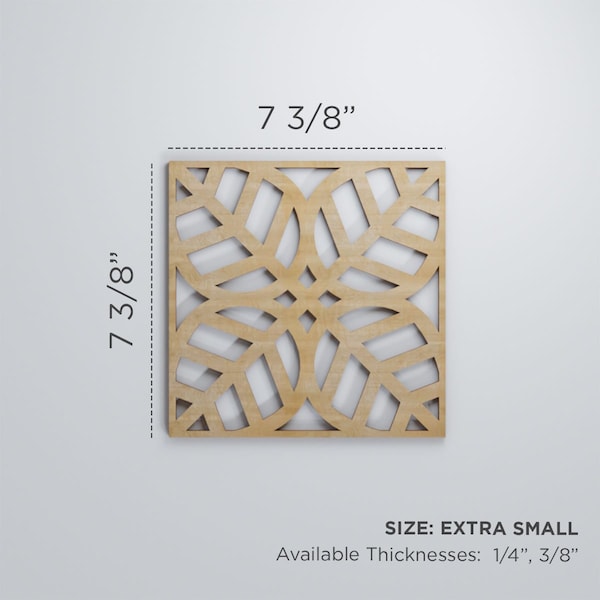 Ekena Millwork Extra Small Garland Decorative Fretwork Wood Wall Panels, Alder, 7 3/8"W x 7 3/8"H x 3/8"T - WALW08X08X0375GRDAL