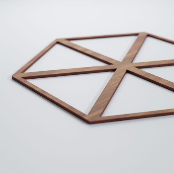 Ekena Millwork Large Pendleton Decorative Fretwork Wood Wall Panels, Walnut, 23 3/8"W x 27 "H x 3/8"T - WALW24X24X0375PENWA