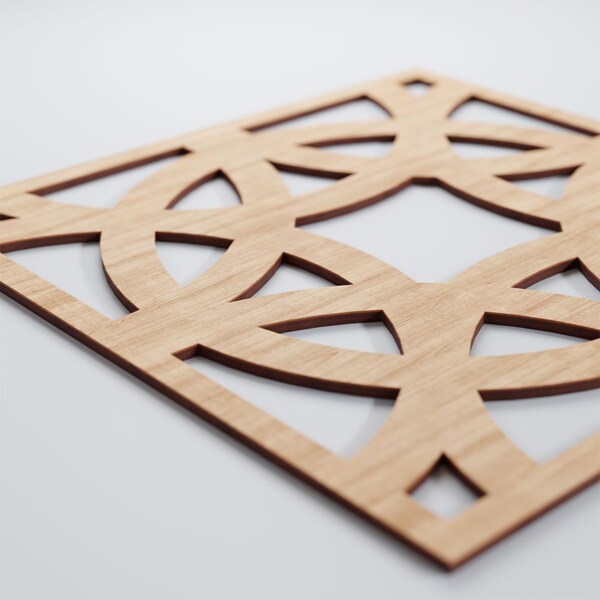 Ekena Millwork Large Brownsville Decorative Fretwork Wood Wall Panels, Alder, 23 3/8"W x 23 3/8"H x 3/8"T - WALW24X24X0375BNEAL