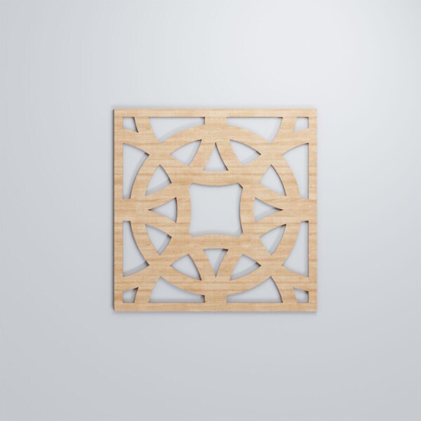 Ekena Millwork Large Brownsville Decorative Fretwork Wood Wall Panels, Alder, 23 3/8"W x 23 3/8"H x 3/8"T - WALW24X24X0375BNEAL