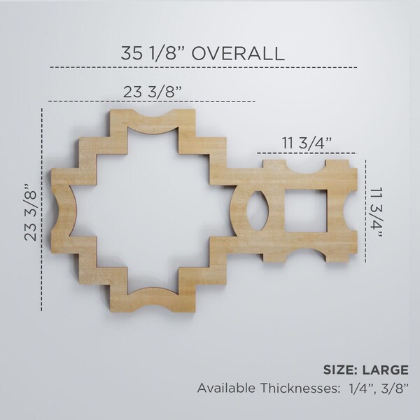 Ekena Millwork Large Cordova Decorative Fretwork Wood Wall Panels, Cherry, 35 1/8"W x 23 3/8"H x 3/8"T - WALW24X24X0375CRVCH