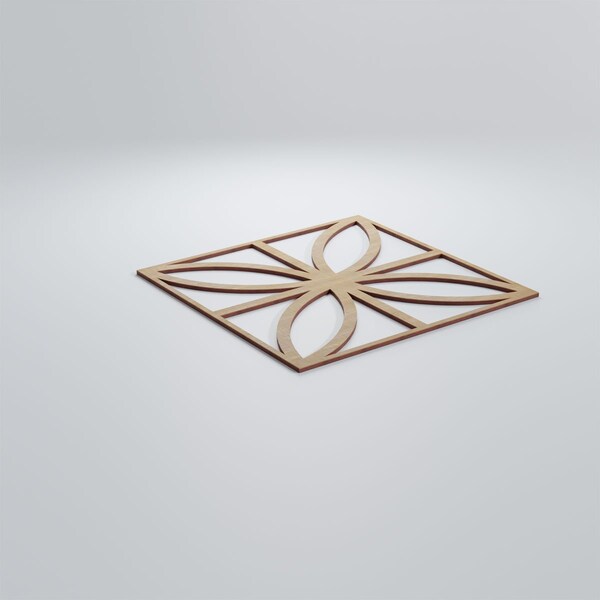 Ekena Millwork Large Swansea Decorative Fretwork Wood Wall Panels, Hickory, 23 3/8"W x 23 3/8"H x 3/8"T - WALW24X24X0375SWNHI